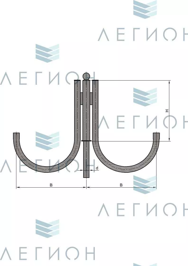 К31-0,5-0,6-1-5 кронштейн трехрожковый